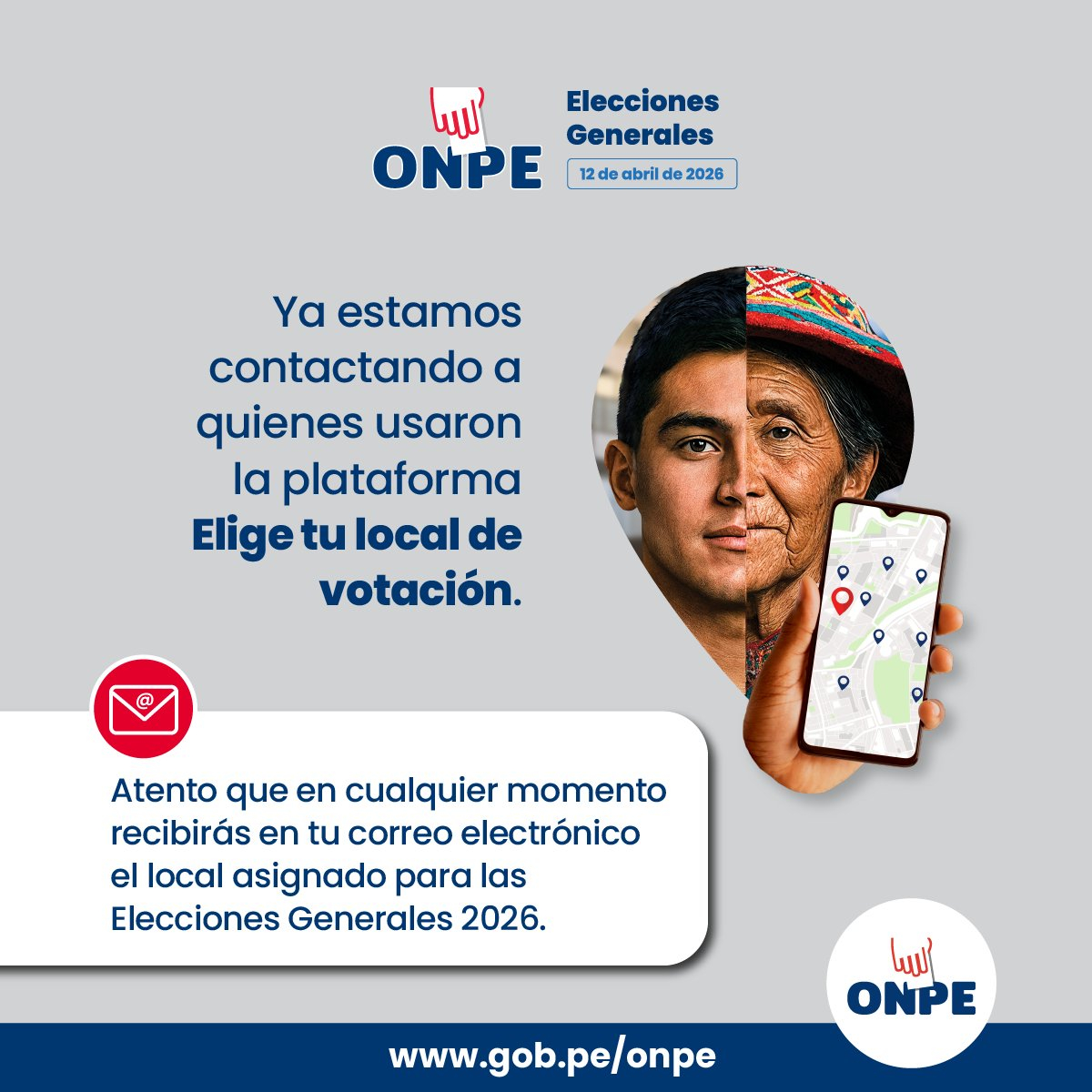 Eles mudaram sua posição? Confira aqui onde você votará nas eleições de 2026, segundo ONPE