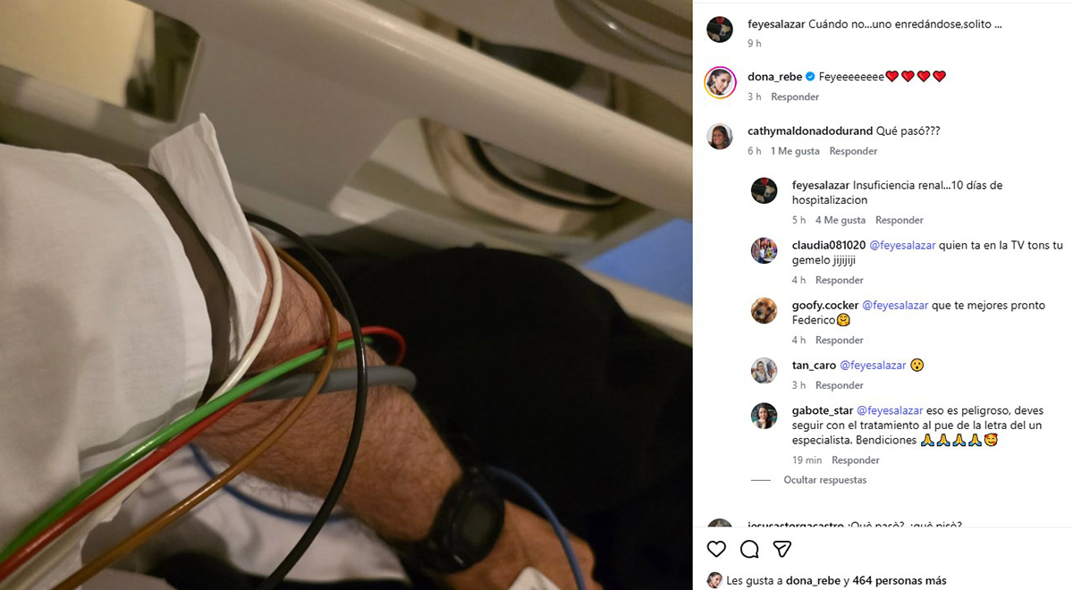 Federico Salazar preocupa-se ao revelar que está hospitalizado: “10 dias…”