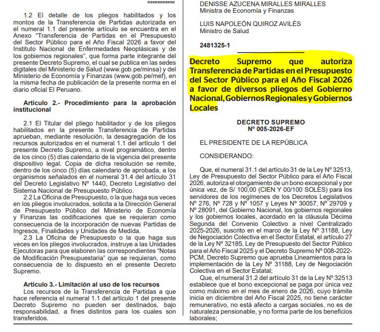 Eles aprovam um bônus de S/100: Quais trabalhadores receberão um pagamento único adicional em janeiro?