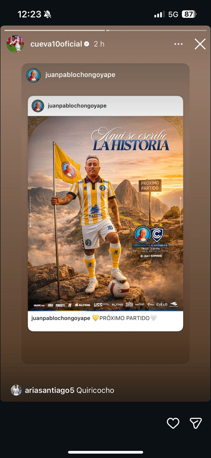 Christian Cueva reaparece após a polícia chegar à casa de Pamela Lopez e seus filhos: “Aqui está escrito…”