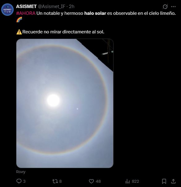 Um estranho anel ao redor do sol atingiu Lima: o que é e como ocorreu esse fenômeno? Senamhi explica