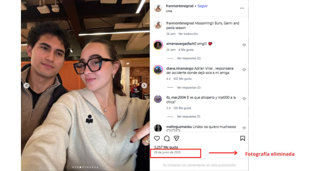 A namorada de Adrien Villarin exclui fotos dela com Lisette Marzano após revelar que ela o cobriu em Atropello