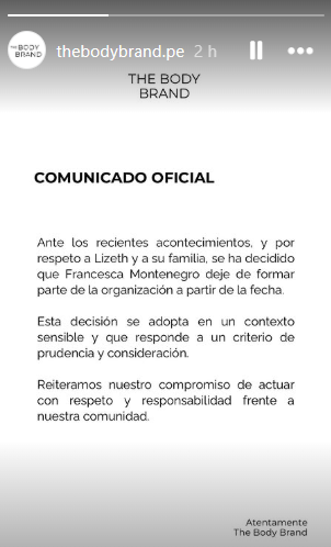 A influenciadora Francesca Montenegro ‘descartou’ seu parceiro de negócios de roupas: “Respeito por Lisette…”