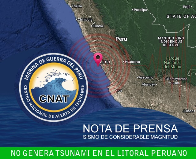 Alerta de tsunami após terremoto em Lima? Após o terremoto, a Marinha emitiu um comunicado