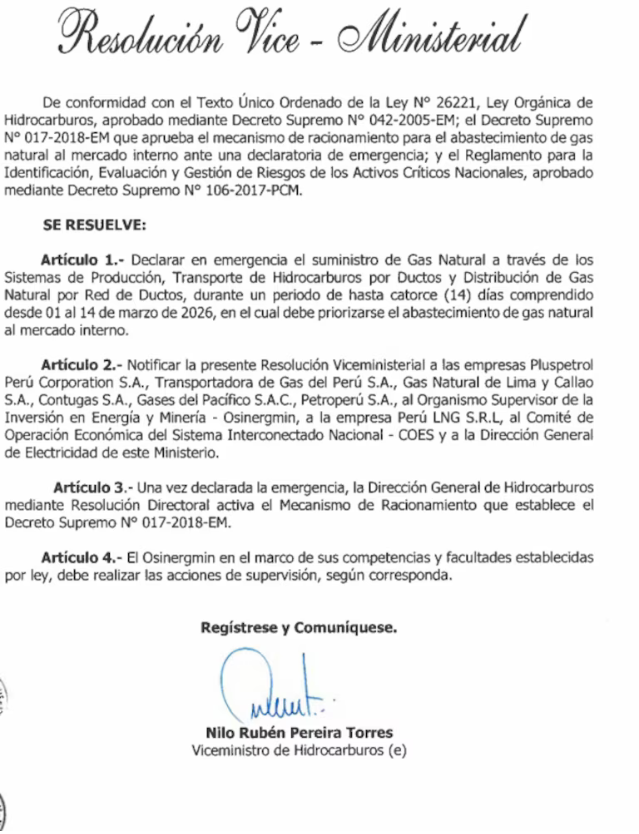 Não há GNV em Lima! Data exata da entrega normal para táxis e veículos pequenos