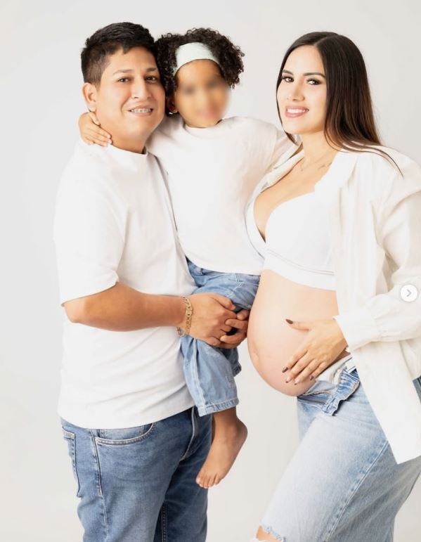 O namorado de Daringa Ramirez protagoniza uma emocionante sessão de fotos com ela e a filha de Jefferson Farfan.