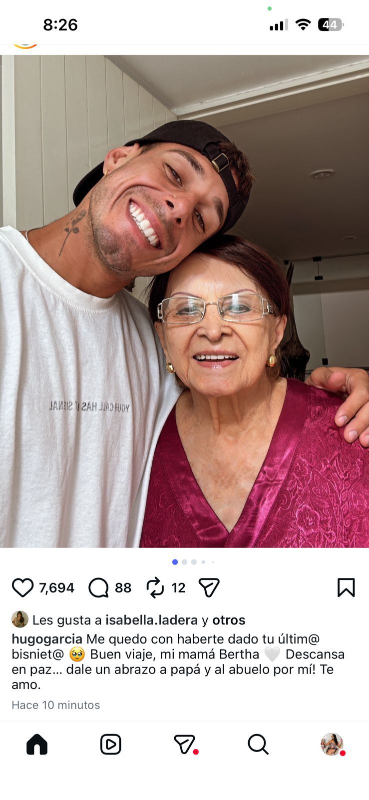 O irmão de Hugo Garcia reaparece, arrasado pela grave perda, e lhe oferece uma comovente mensagem: “Descanse…”