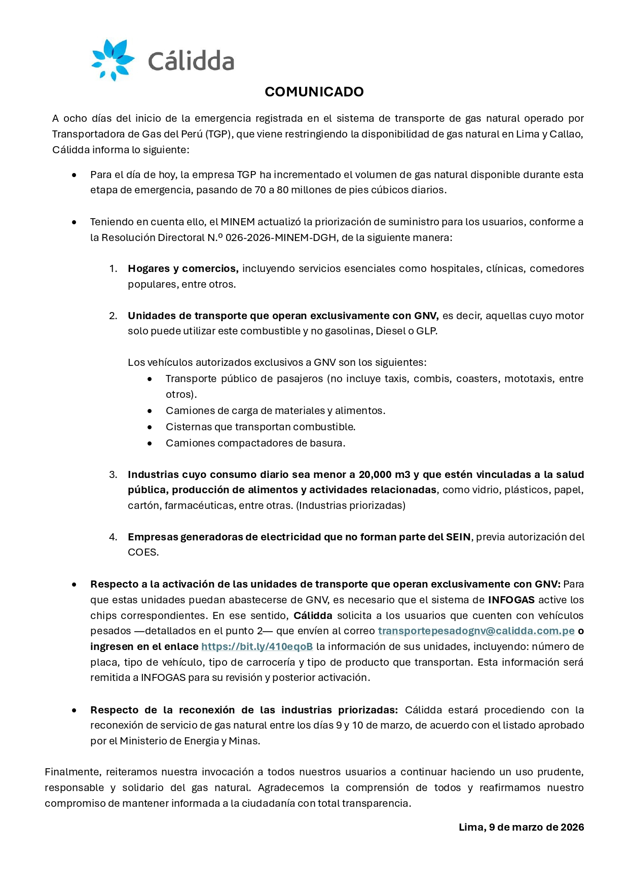 Calidda habilita GNV para caminhões de carga e outros setores: confira quem pode entregar hoje
