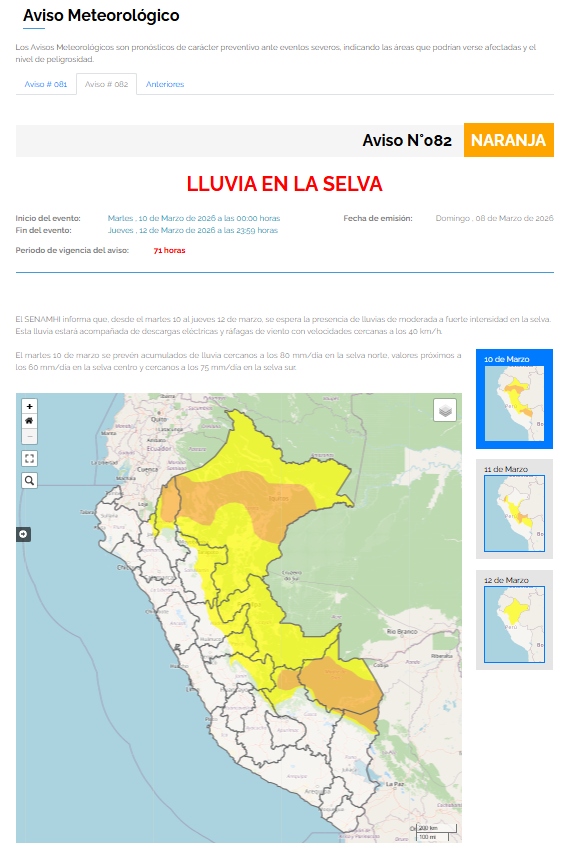 Confirmado | Militares alertam para presença de fenômeno atmosférico que se espalha no Peru desde 10 de março: conheça as 10 áreas afetadas
