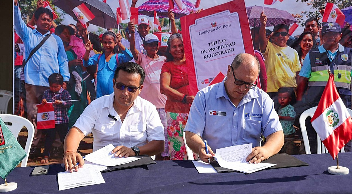A Cofopri e a Prefeitura de Santa Rosa assinaram convênio para titularidade de 4.557 lotes.