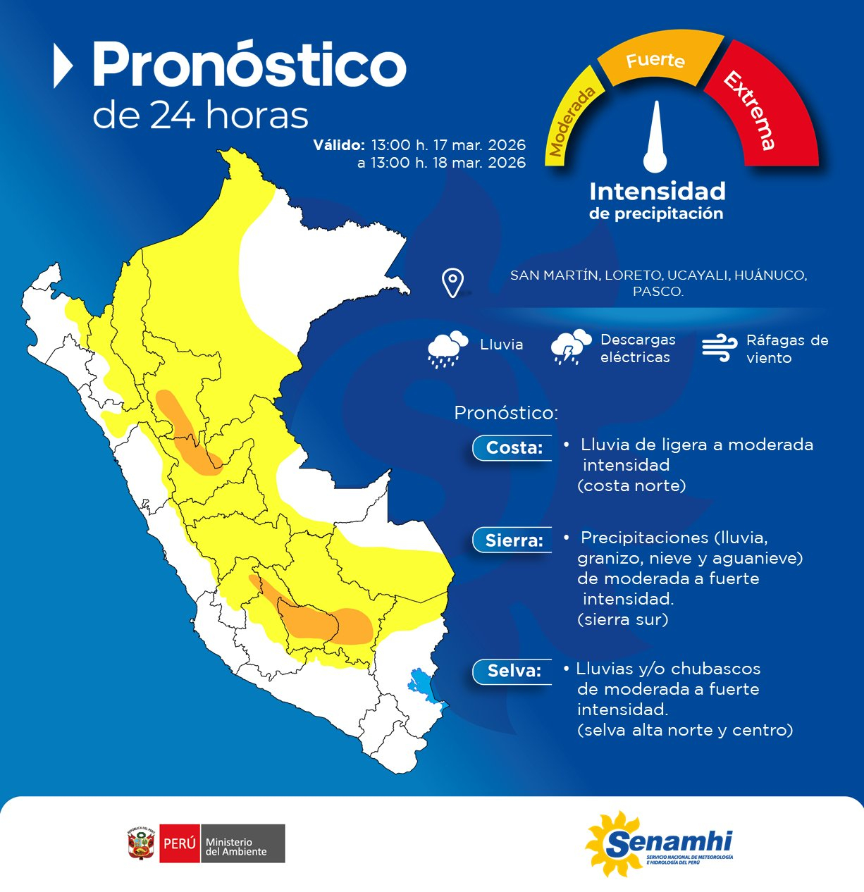 Alerta laranja foi anunciado em sete áreas devido às fortes chuvas: Pessoas serão afetadas por choque elétrico