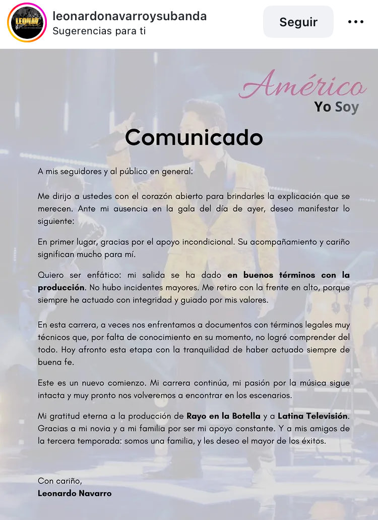 Americo de ‘Yo Zoe’ quebra o silêncio sobre ter sido expulso do show na última semana: “Quero enfatizar…”