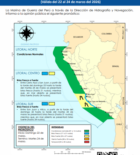 Alerta duplo no Peru! A Marinha emitiu um comunicado de preocupação após o alerta vermelho na sequência do fenómeno avisado pelo oficial