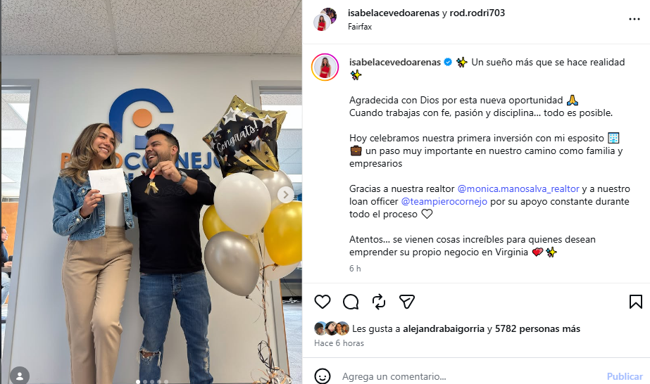 Isabel Acevedo e o marido fazem anúncio especial e emocionam os fãs: “Um sonho tornado realidade”