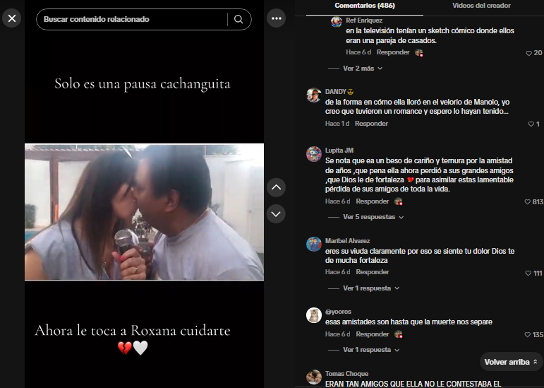 A atriz, que afirma ser a ‘esposa oficial’ de Manolo Rojas, publicou um vídeo dos dois se beijando: “É só…”