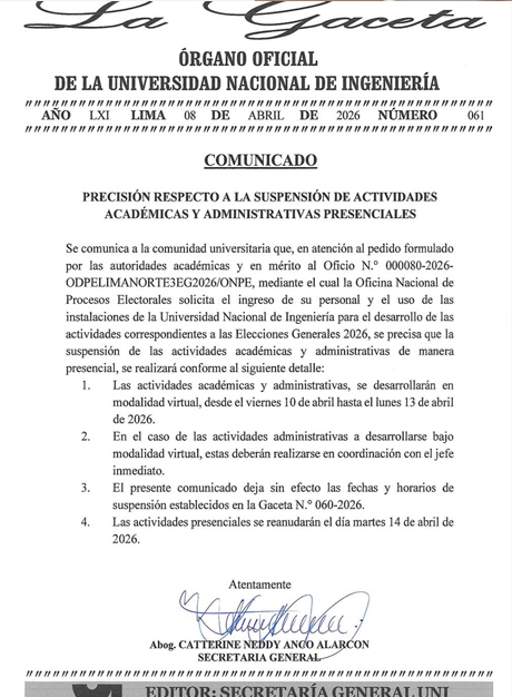 Universidade Nacional de Engenharia.