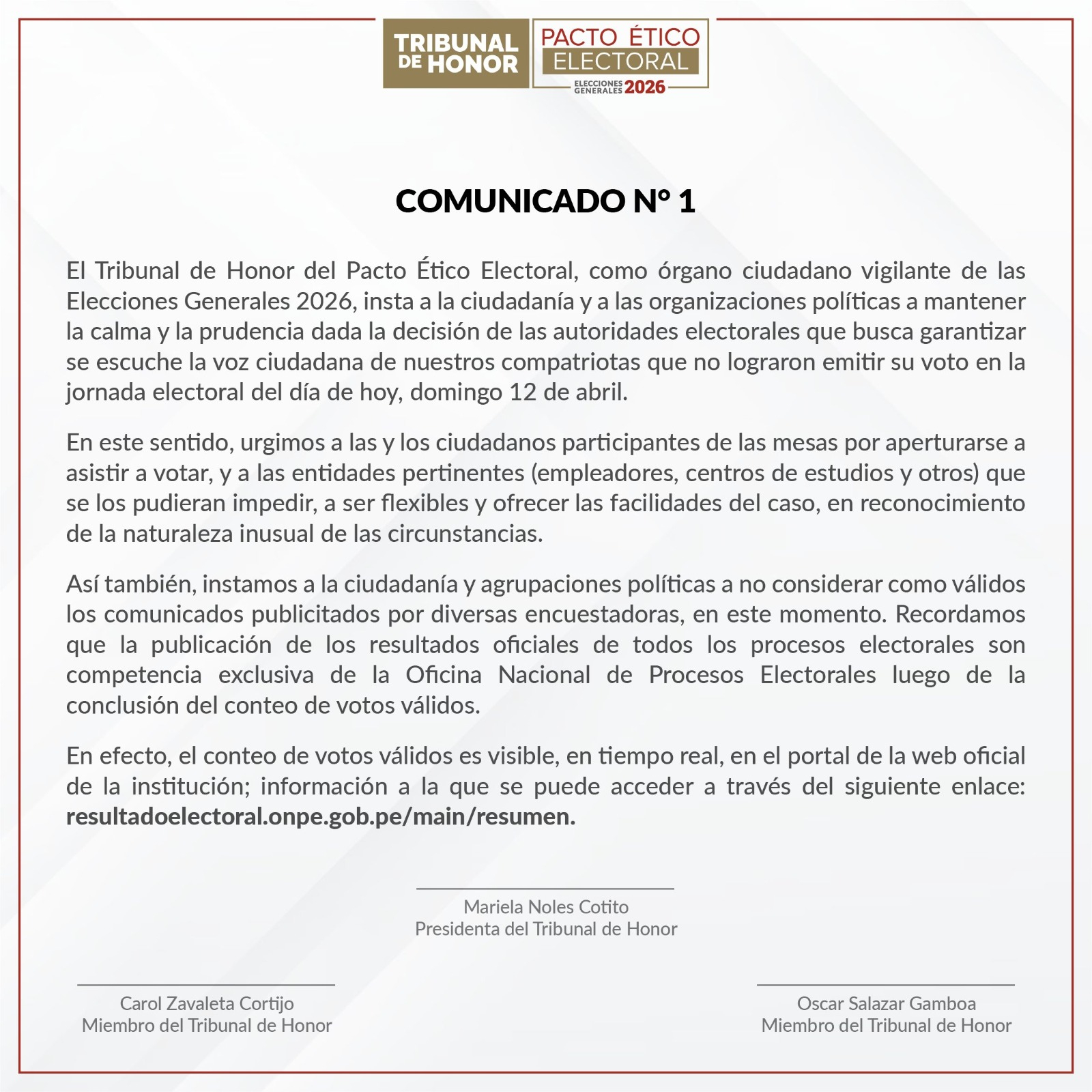 Haverá uma nova Contagem Rápida? Quando o ONPE publicará os resultados finais das eleições de 2026?