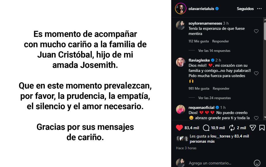 Hijo de Josemith Bermúdez fallece  