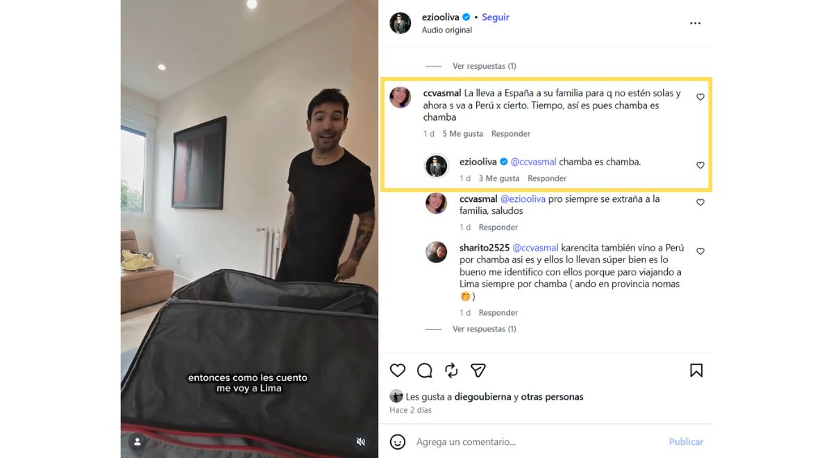 Ezio Oliva répond constamment à un utilisateur qui l’interrogeait sur sa distance avec Karen Schwarz : “C’est…”