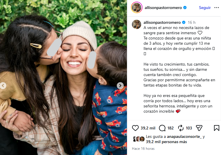 Alison Pastor surprend Eric Elera avec un message à sa fille aînée et révèle quel est son traitement : “J’ai vu vos changements”