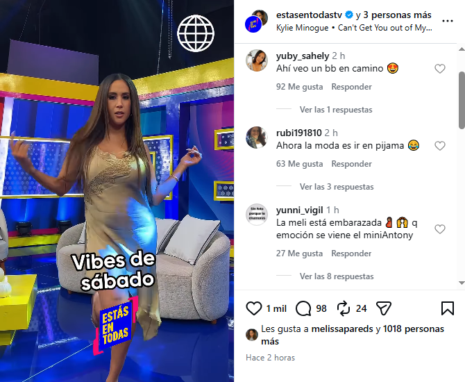 Melissa Paredes apparaît avec un ventre bombé et ses adeptes célèbrent : “Je vois un bébé en route”