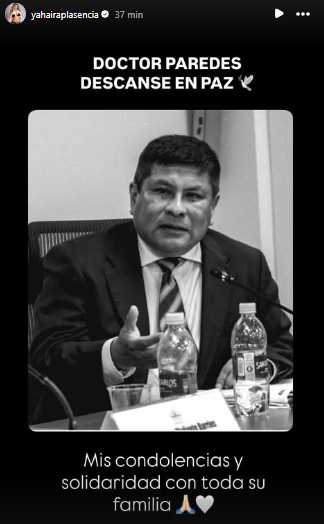 Yahaira Placencia pleure la mort de son avocat Ivan Paredes et lui consacre une publication : “Repose en paix”