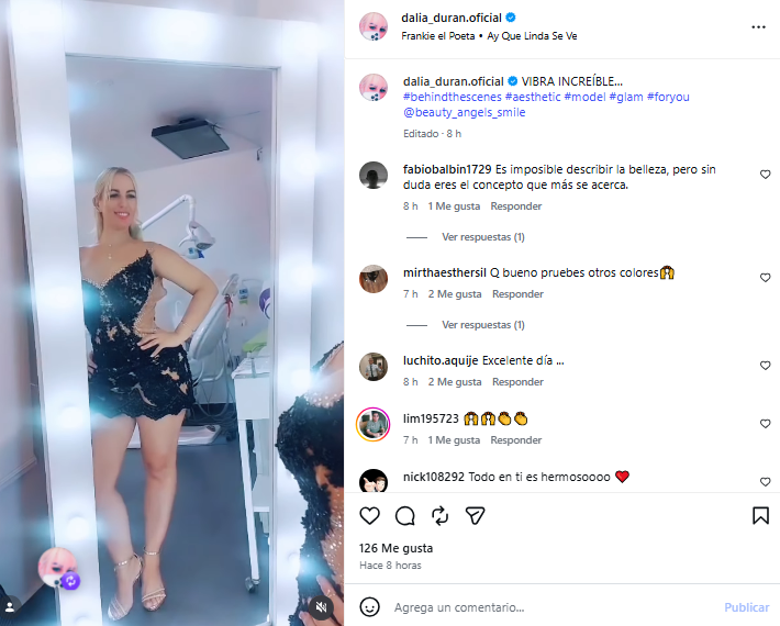 Dahlia Duran fait forte impression sur ses réseaux sociaux.