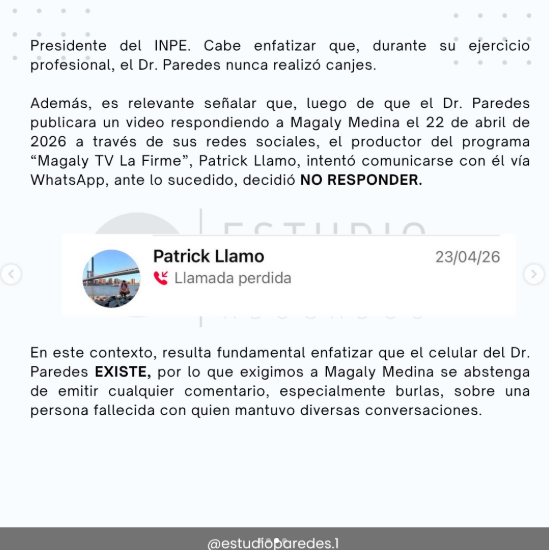 La famille condamnera Magali Medina, Yaco Eskenazi et Loko Wagner pour s'être moqués de la mort d'Ivan Paredes. 