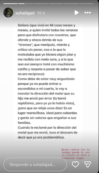 Suhaila Judd “détruit” la mère d’Andre Carrillo, la qualifie de “manipulatrice” et de “menteuse” : “Elle blâme et attaque derrière ses ‘blagues'”