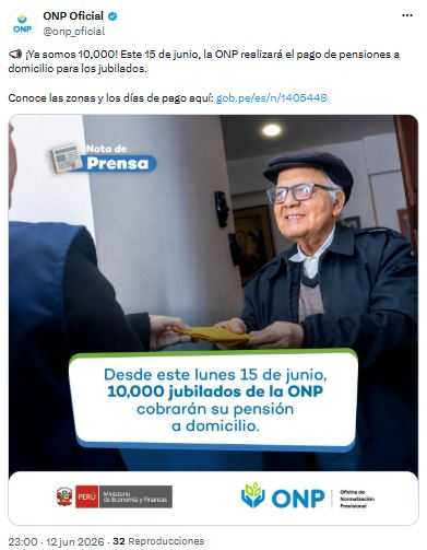 Attention retraités ! L’ONP commence le 15 juin le paiement à domicile à Lima et Callao : voici comment demander l’avantage