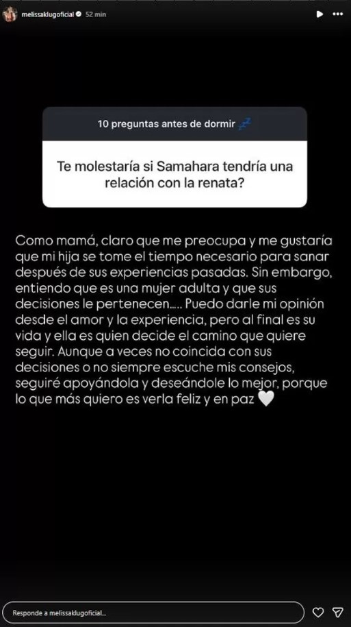Melissa Klug brise son silence sur la romance entre Samahara Lobaton et Renato Rossini Jr. : “J’adore ça”