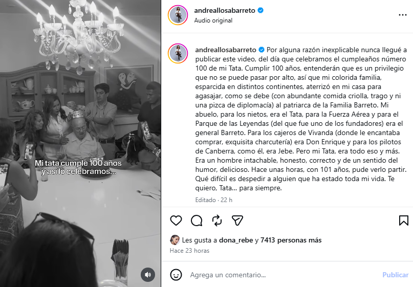 Andrea Llosa vit un moment douloureux après une malheureuse perte familiale : “Comme c’est difficile de dire au revoir…”