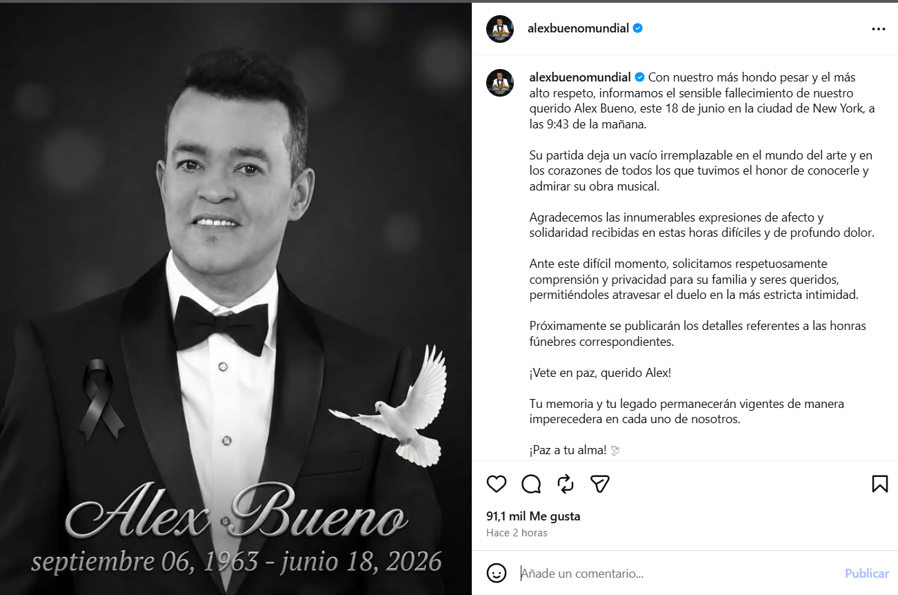 Déplorez-vous en musique ! Le célèbre chanteur de salsa est décédé des suites d’un cancer des suites d’une tumeur au cerveau.