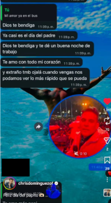 La fille aînée de Christian Dominguez révèle sa conversation privée pour la fête des pères : en colère contre lui “sans ma permission”