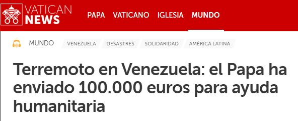 Le pape Léon XIV a envoyé 100 000 000 d’euros au Venezuela pour aider les victimes des deux tremblements de terre qui ont tué plus de 180 personnes.