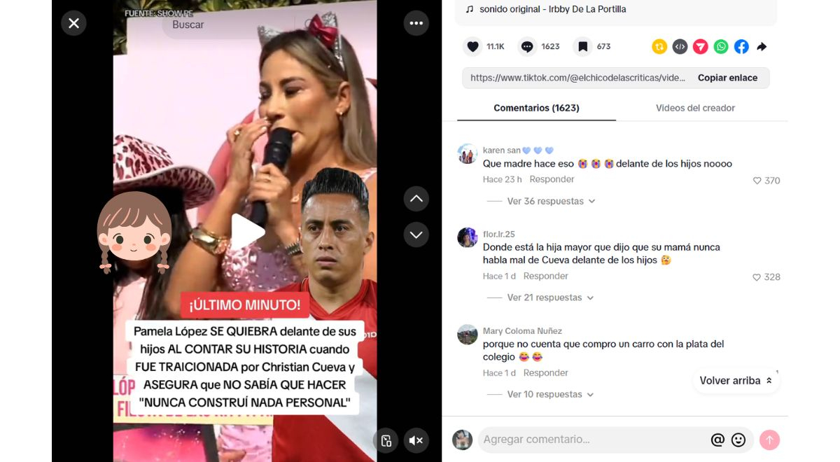 Les utilisateurs reprochent à Pamela Lopez de pleurer et de dire du mal de Christian Cuevas devant ses enfants : “Quelle maman fait ça ?”