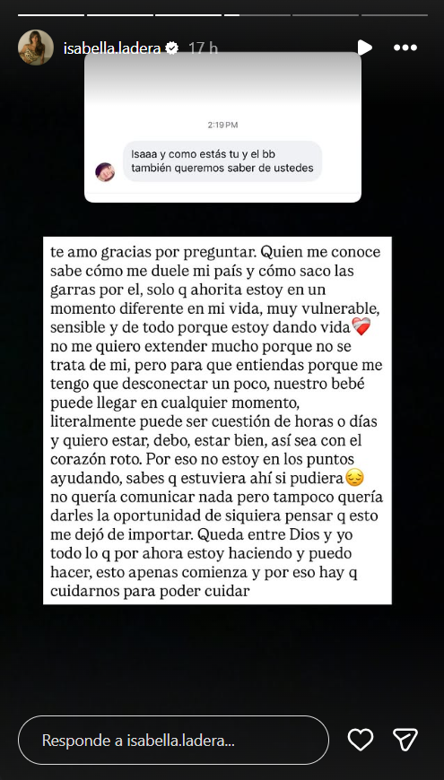 Isabella Ladera annonce une mauvaise nouvelle peu après son accouchement suite au tremblement de terre au Venezuela et à son état dévastateur : “Notre bébé peut…”