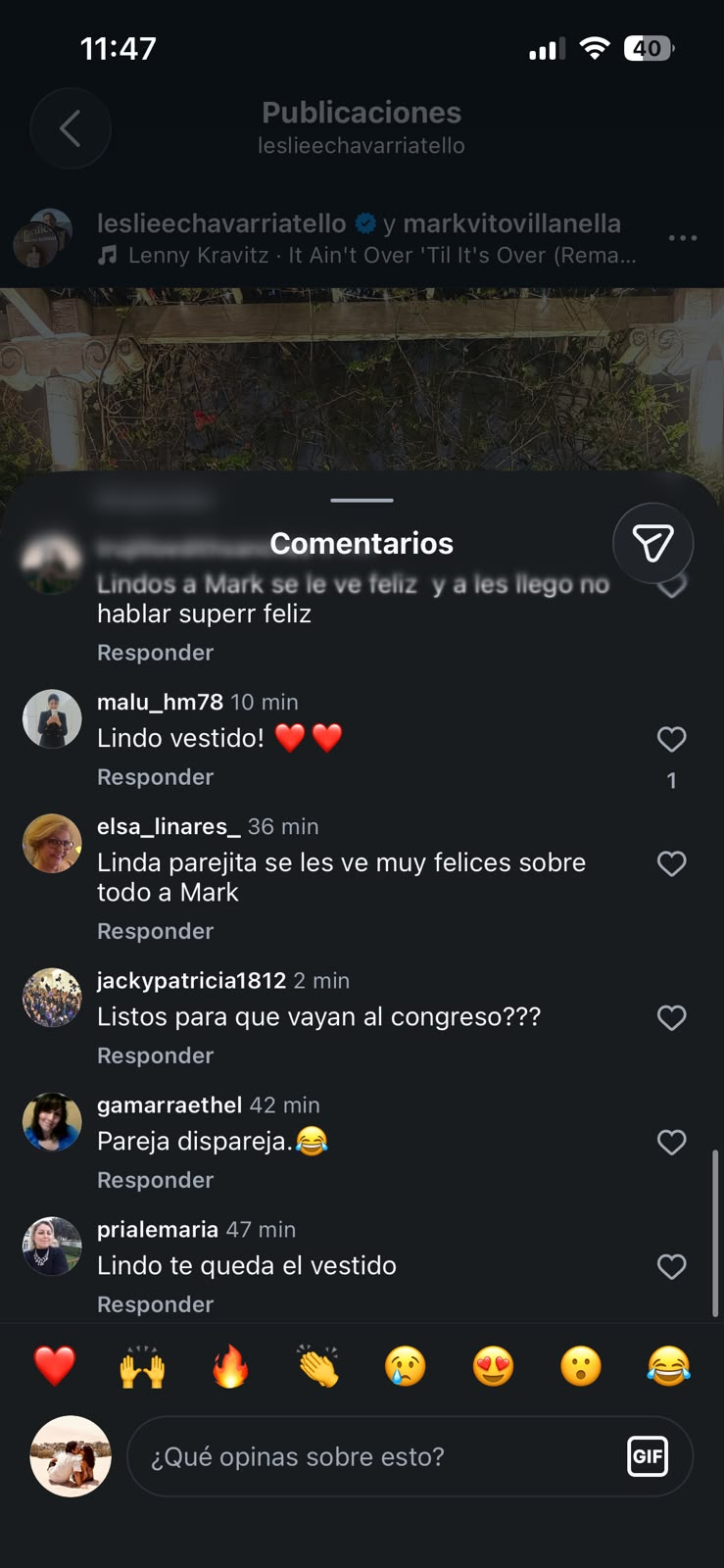 Mark Vito y Leslie Echevarria impactan con publicación previo a la toma de mando de Keiko Fujimori 