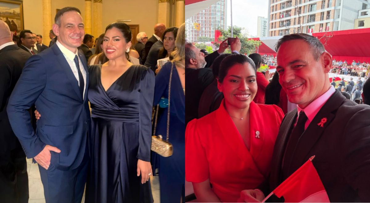 Mark Vito y Leslie Echavarría en desfile militar y cena de gala.  