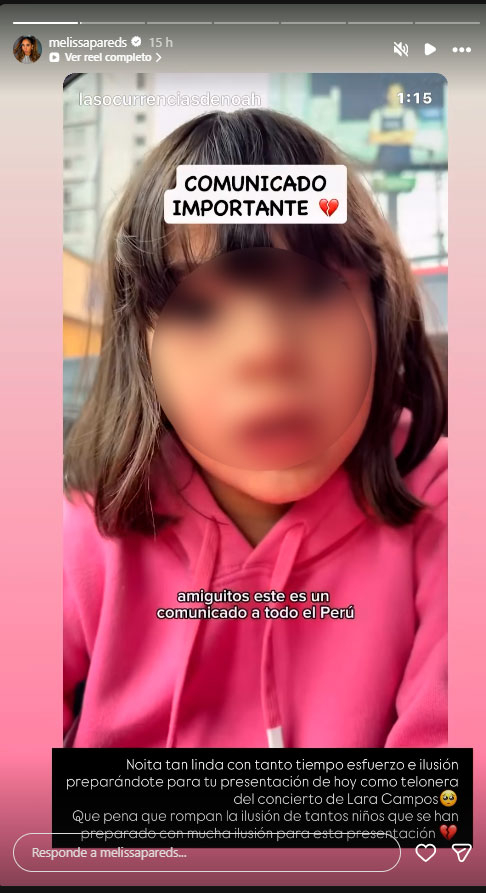 Melisssa Paredes denuncia que Lara Campos dejó fuera a todos los niños de su academia a último minuto  