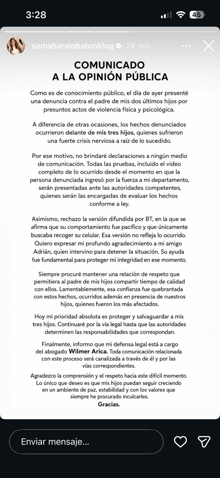 Samahara Lobatón lanza DURO COMUNICADO sobre el delicado estado de sus hijos tras agresión de Bryan Torres: "Una fuerte..." Samahara Lobatón lanza DURO COMUNICADO sobre el delicado estado de sus hijos tras agresión de Bryan Torres: "Una fuerte..."