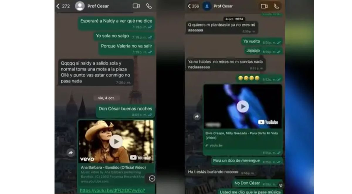 Chats entre Claudia Salazar y César Sánchez. Chats entre Claudia Salazar y César Sánchez.