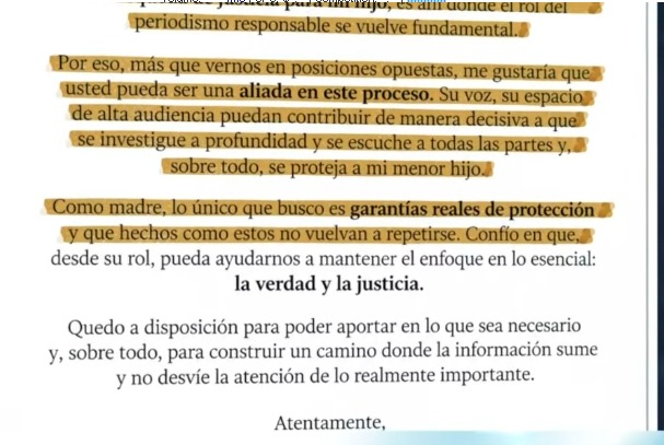 Comunicado de la madre del menor agraviado. Comunicado de la madre del menor agraviado.