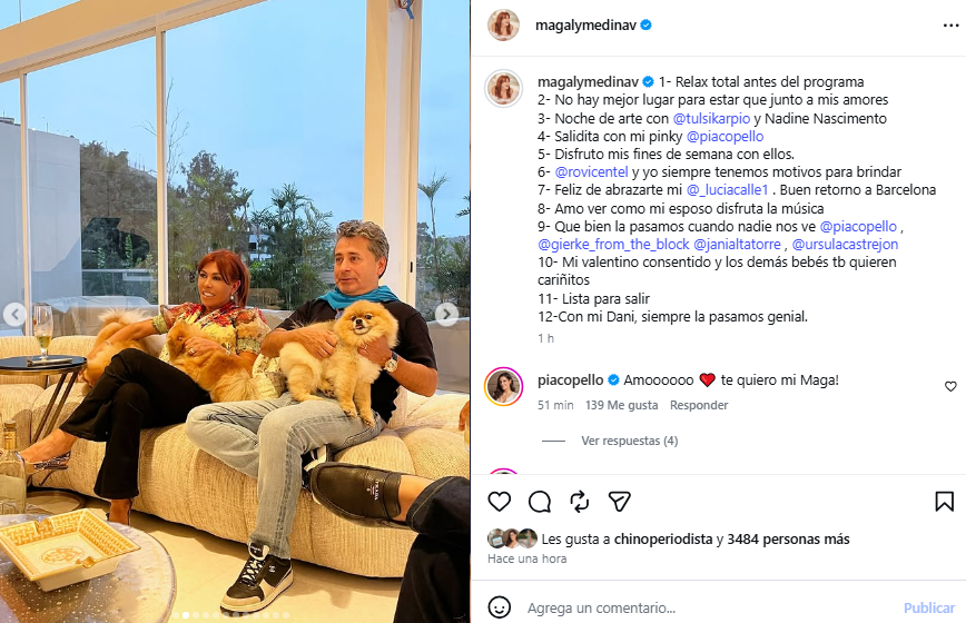 Magaly Medina y Alfredo Zambrano disfrutando de un momento familiar.