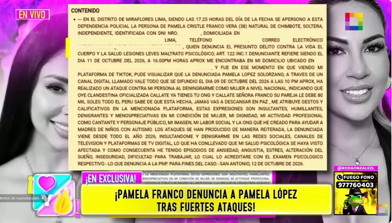 Pamela Franco revela daños por Pamela López, pero es desmentida en vivo Pamela Franco revela daños por Pamela López, pero es desmentida en vivo