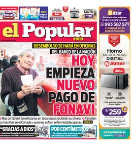 Edición Impresa - El Popular | Lima - Jueves 25 de Abril del 2024