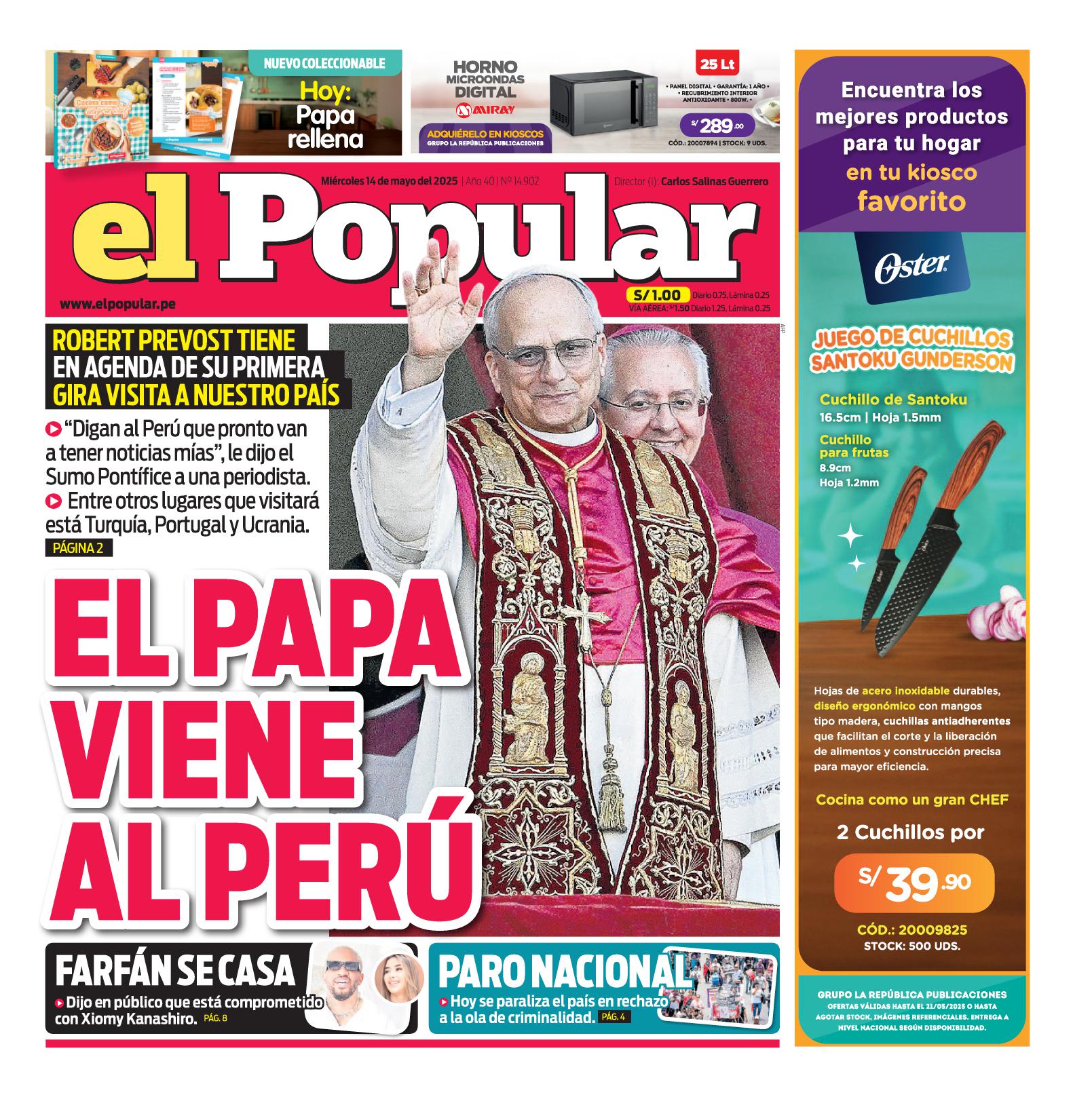 Edición Impresa - El Popular | Lima - Miercoles 14 de Mayo del 2025