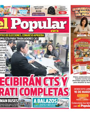 Edición Impresa - El Popular | Sur - Viernes 13 de Marzo del 2026